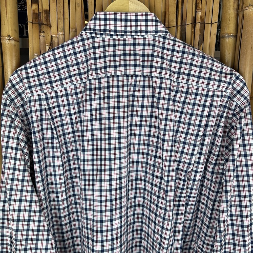 LL BEAN Traditional Fit Red Wht Blue Plaid Long Sleeve Button Men's Shirt Large - Picture 9 of 15